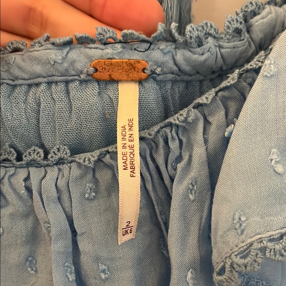 Free People Blue Ruffled Lace Mini Sundress - Picture 2 of 6